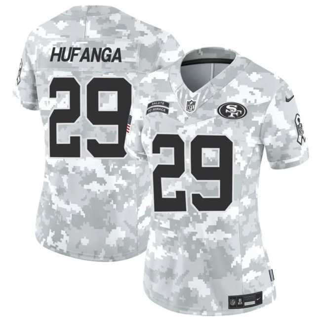 Womens San Francisco 49ers #29 Talanoa Hufanga 2024 F.U.S.E Arctic Camo Salute To Service Limited Stitched Jersey Dzhi
